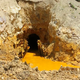 Yellow mine waste water is seen at the entrance to the Gold King Mine in San Juan County, Colorado.